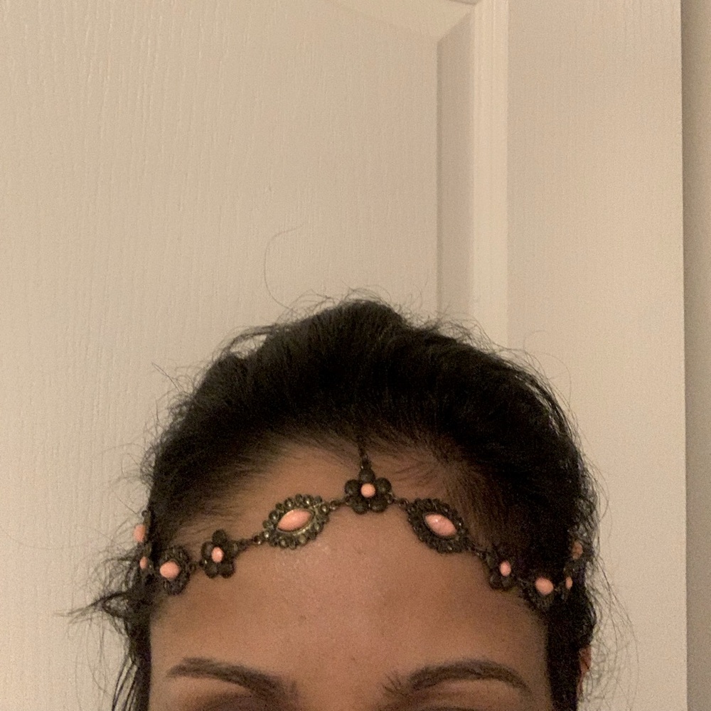 ANTIQUE GOLD AND PEACH HEADPIECE
